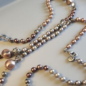 20" Pearl and Crystal Necklace